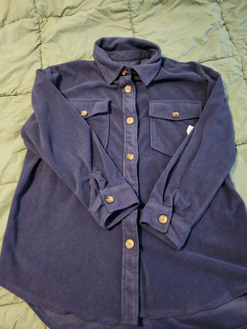 Forever 21 Navy Blue Button-Front Utility Shacket